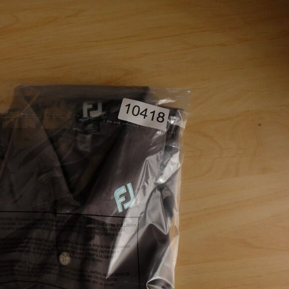 Footjoy Polo Mens Large Gray Blue White Striped ProDry Golf Performance - Picture 8 of 8